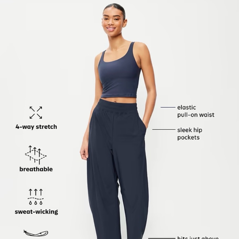 Old Navy High-Waisted SleekTech Barrel Ankle
Pants Ruti like new women's M black - Picture 3 of 5
